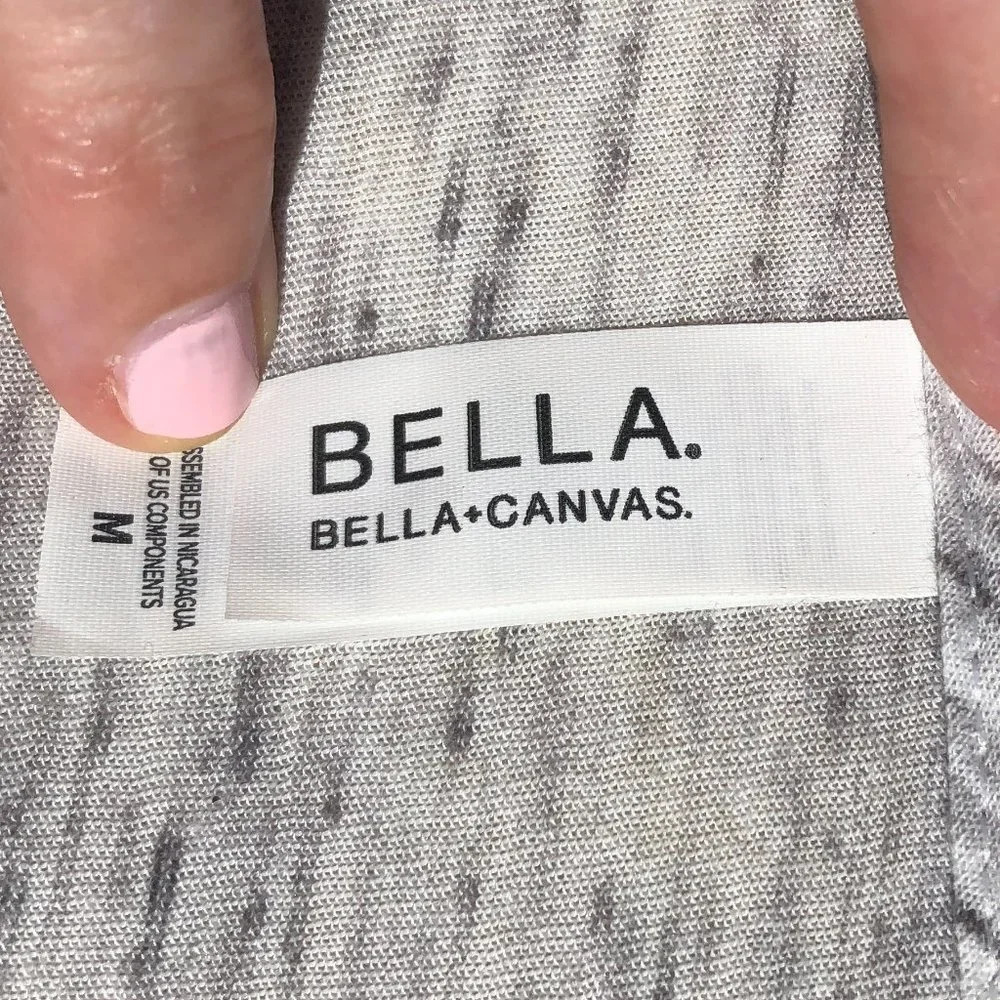 Bella+Canvas VNeck Short Slv Top Gry/Blu/Red Sz M - Picture 7 of 9